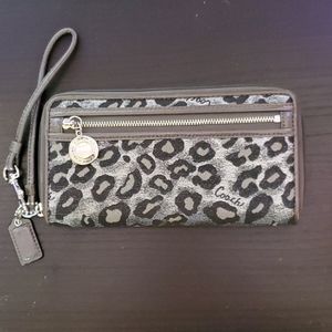 Coach cheetah print wristlet